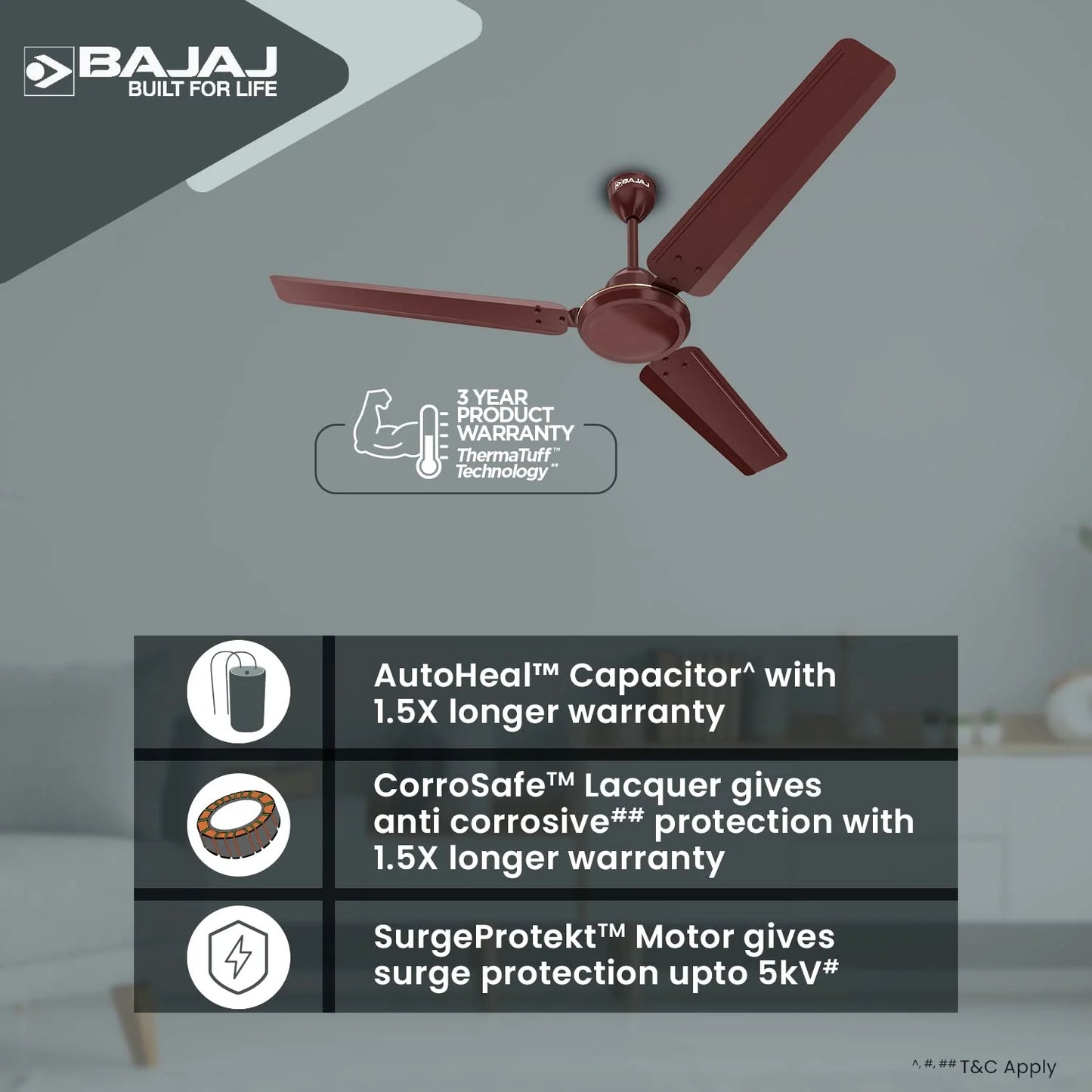 Durato 12S1 Brown Bajaj Celling fan
