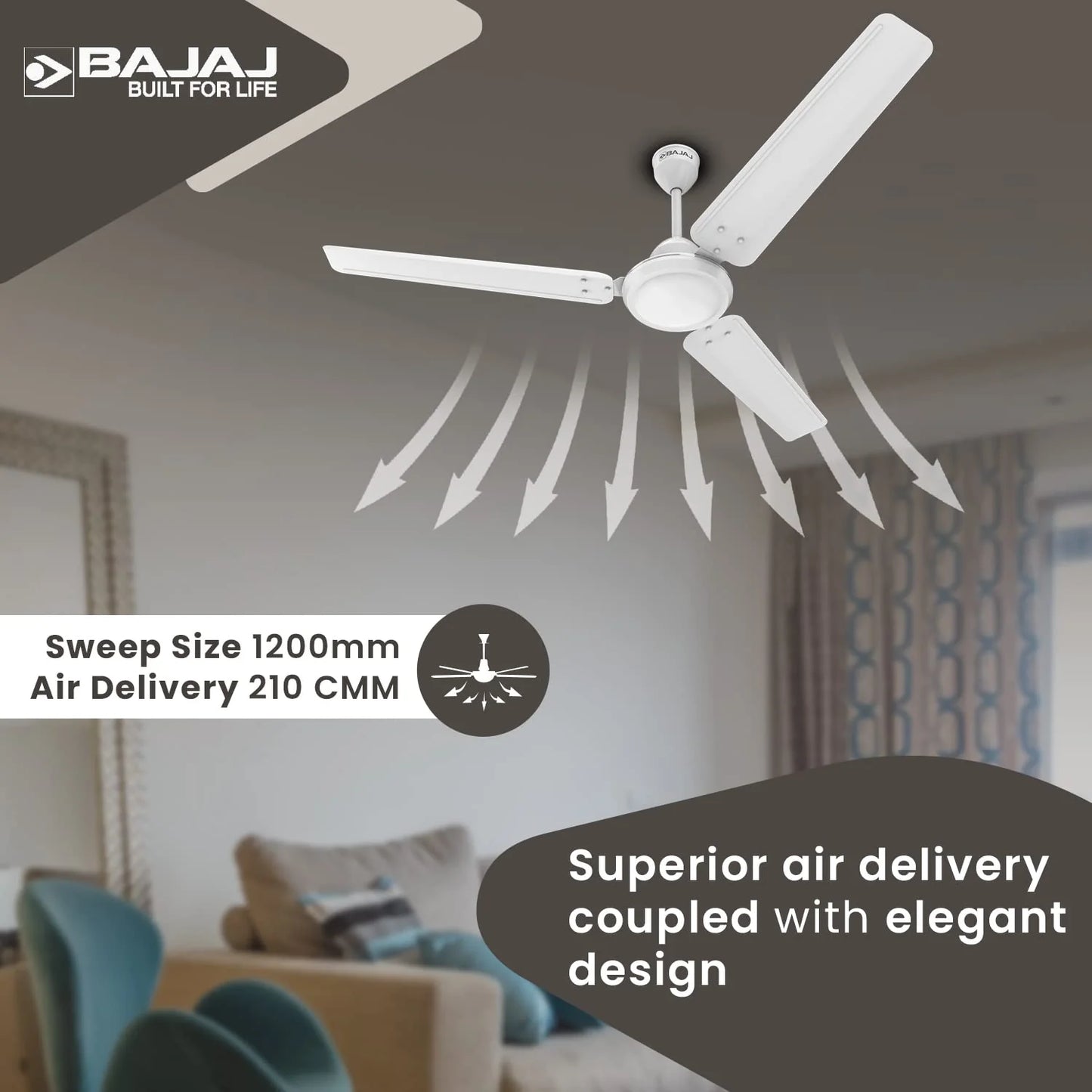 Durato 12S1 White Bajaj Celling Fan