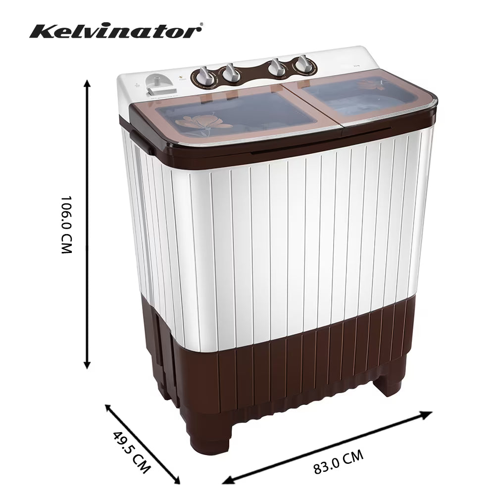 Kelvinator 8.5 Kg Semi-Automatic Top-Load Washing Machine (Model: KWS-A850CB)