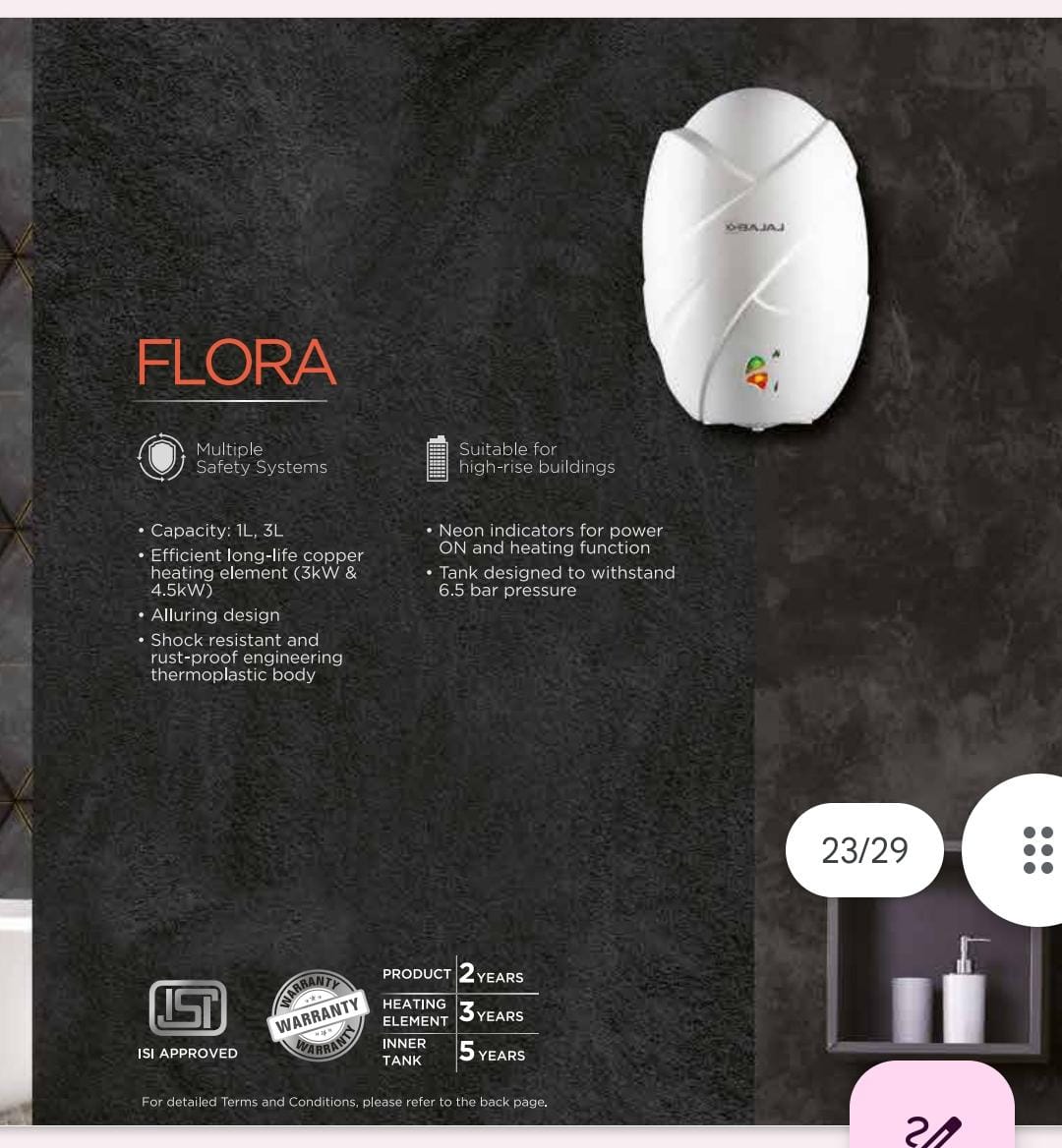 Bajaj Flora Geyser 3L