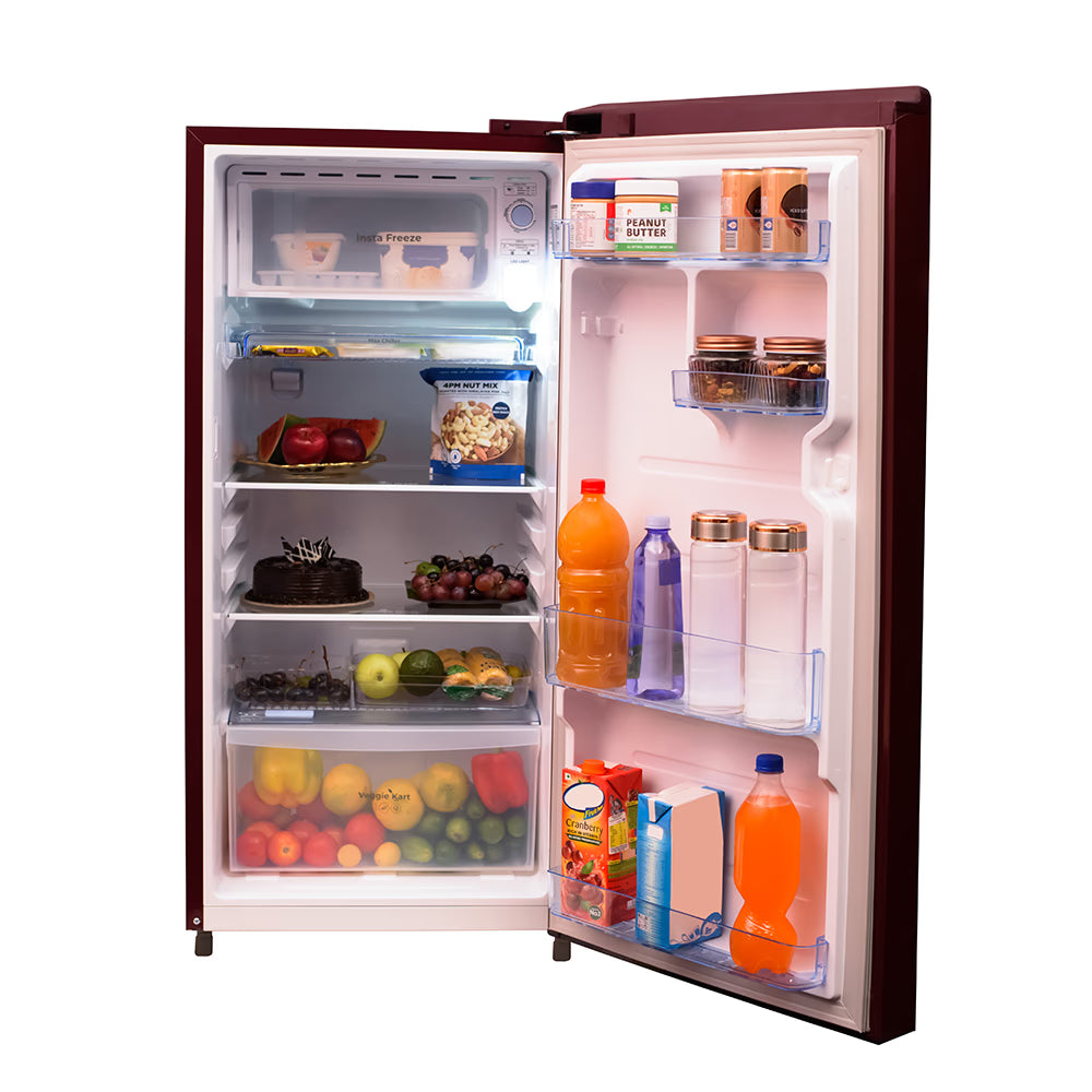 BPL BRD‑F210EAPSWD – 188L 1 Star Single Door Direct Cool Refrigerator (Wine Color)