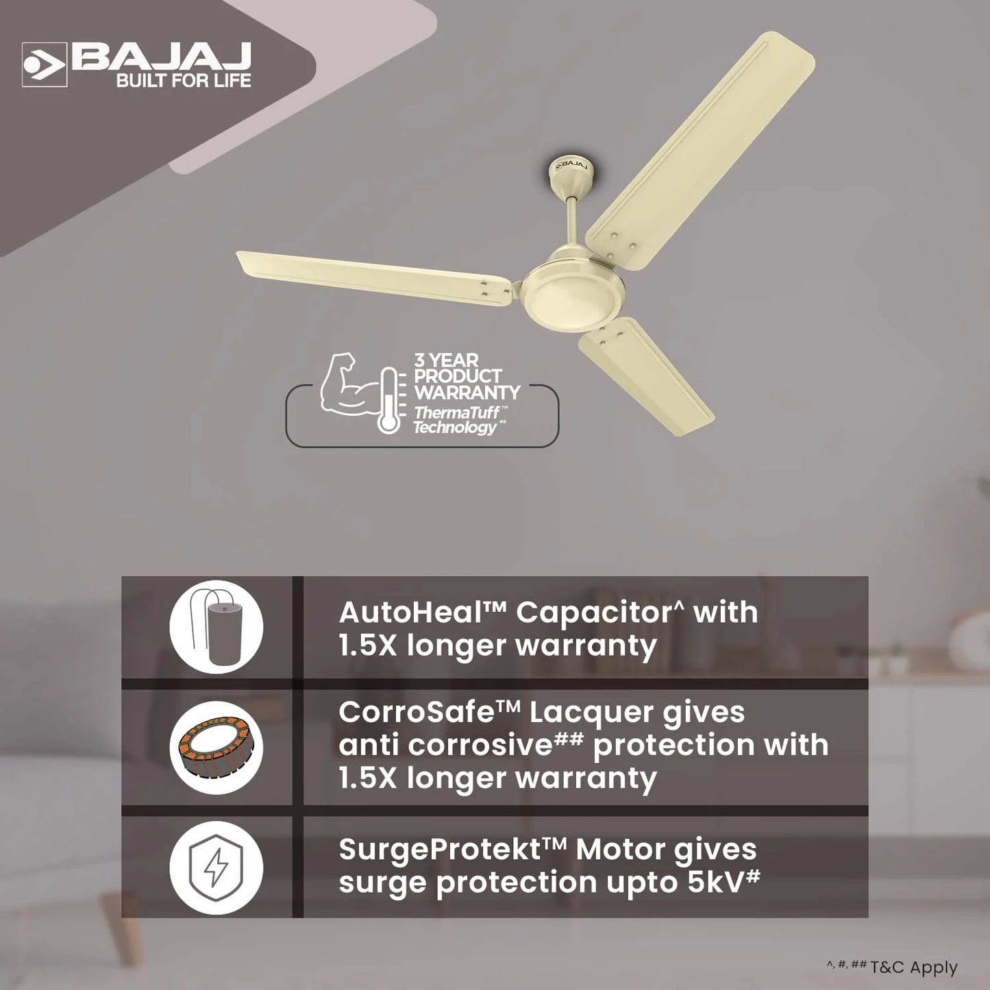 Durato 12S1 Bianco Bajaj Celling Fan