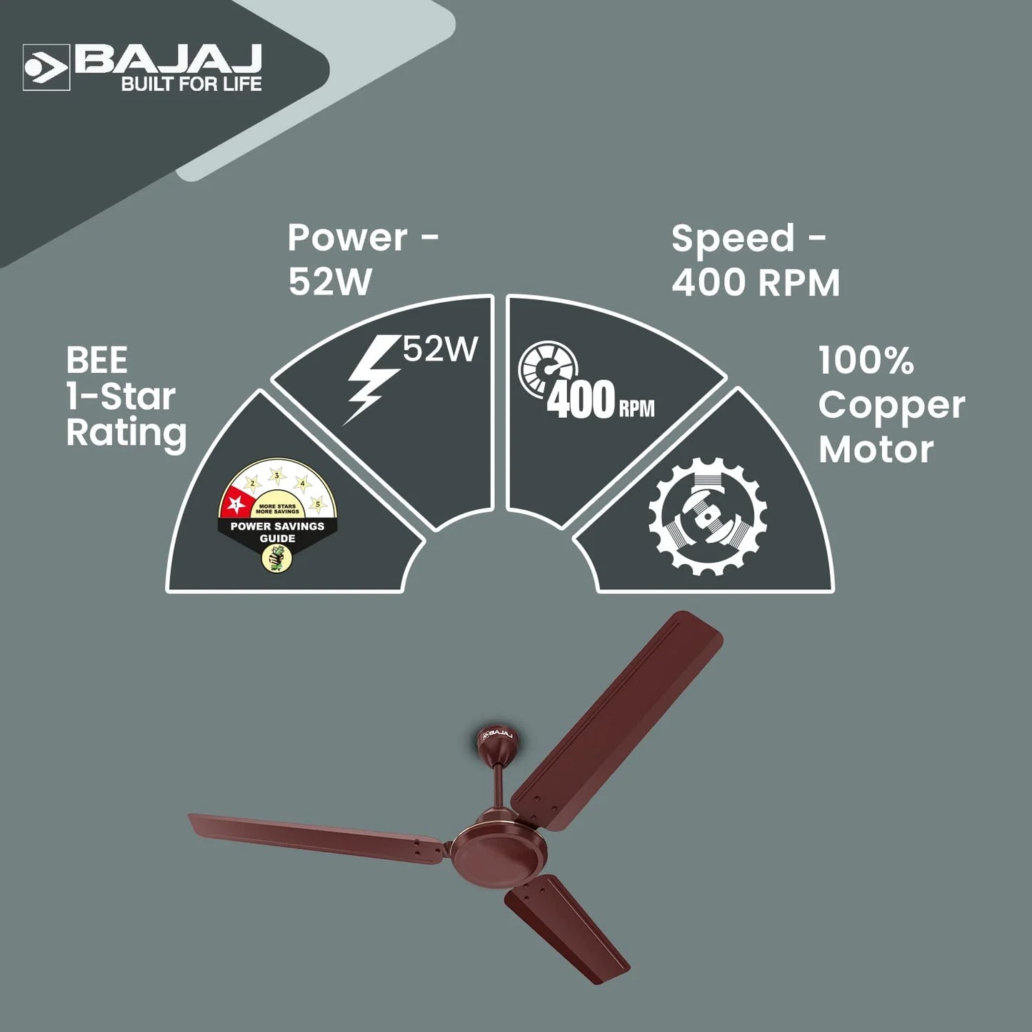 Durato 12S1 Brown Bajaj Celling fan