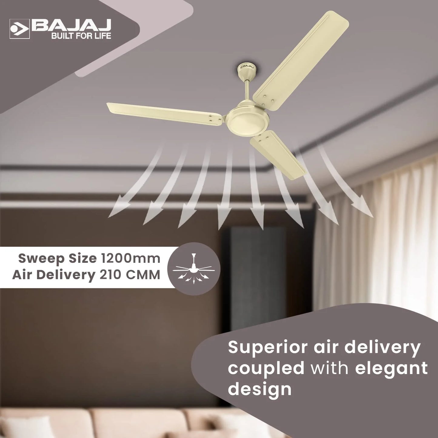 Durato 12S1 Bianco Bajaj Celling Fan