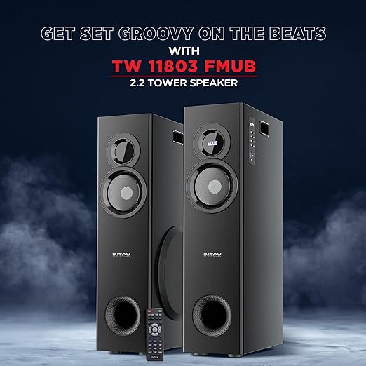 INTEX 1000-D Multimedia 100 Watt Bluetooth Dual Tower Speaker |