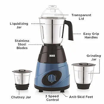 Boss mixer-grinder 550-watt+3 jar
