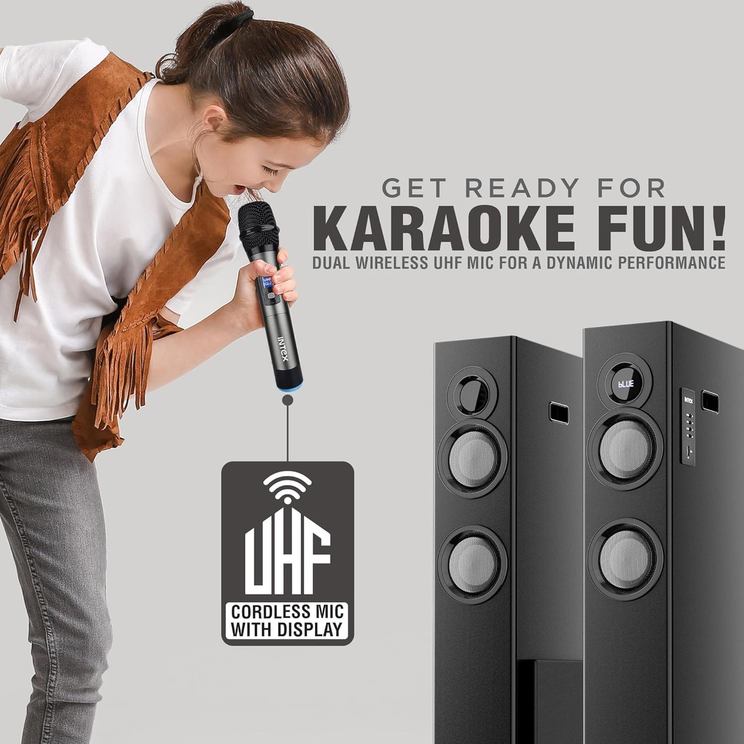 Intex 1500-D Multimedia 150 Watt Bluetooth Tower Speaker