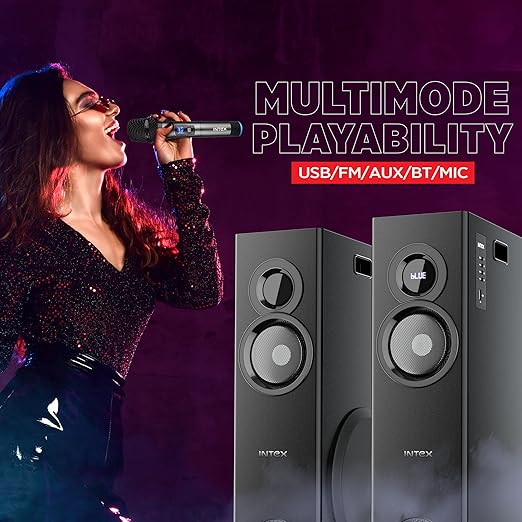 INTEX 1000-D Multimedia 100 Watt Bluetooth Dual Tower Speaker |