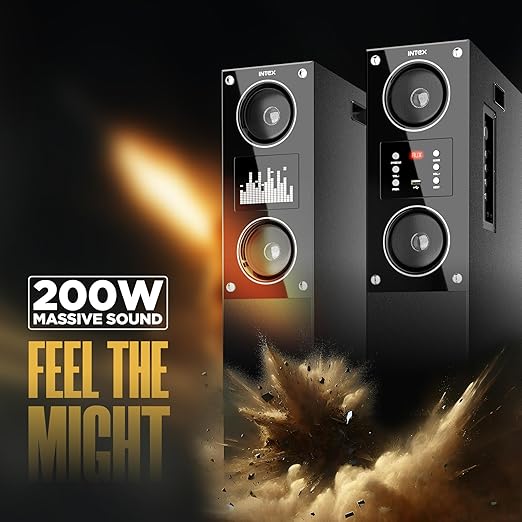 Intex Dual Tower Speaker TITAN2000 (D) 200 Watt Bluetooth Tower Speaker