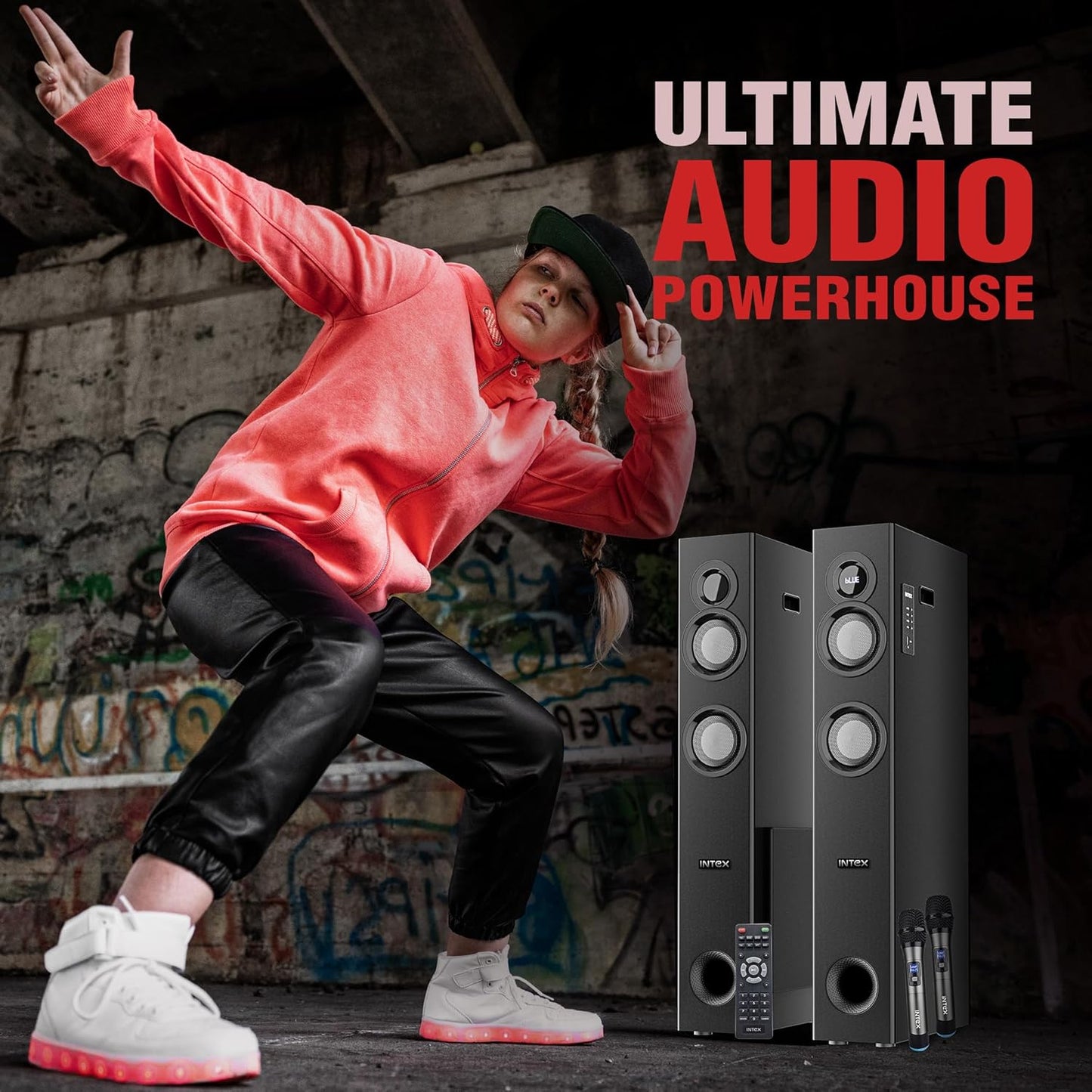 Intex 1500-D Multimedia 150 Watt Bluetooth Tower Speaker