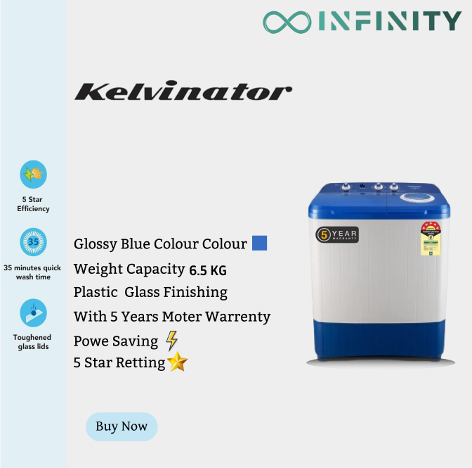 Kelvinator 6.5 Kg Semi-Automatic KWS-B650BL