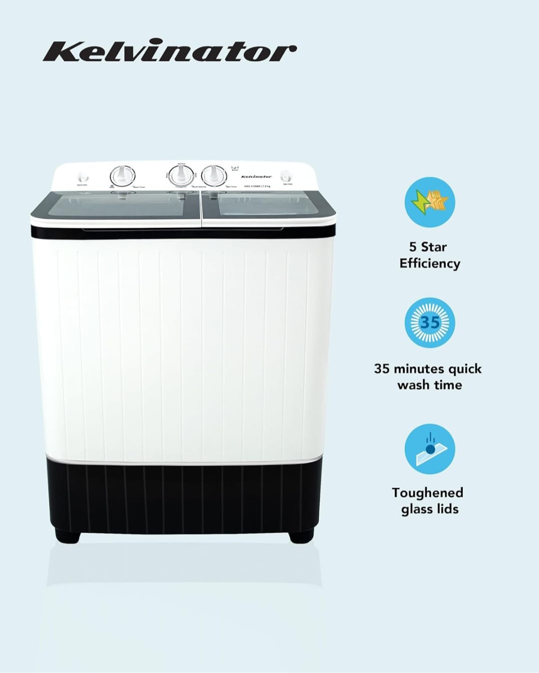 Kelvinator 7.0 KG KWS-C700BK