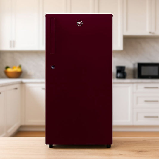 BPL BRD‑F210EAPSWD – 188L 1 Star Single Door Direct Cool Refrigerator (Wine Color)