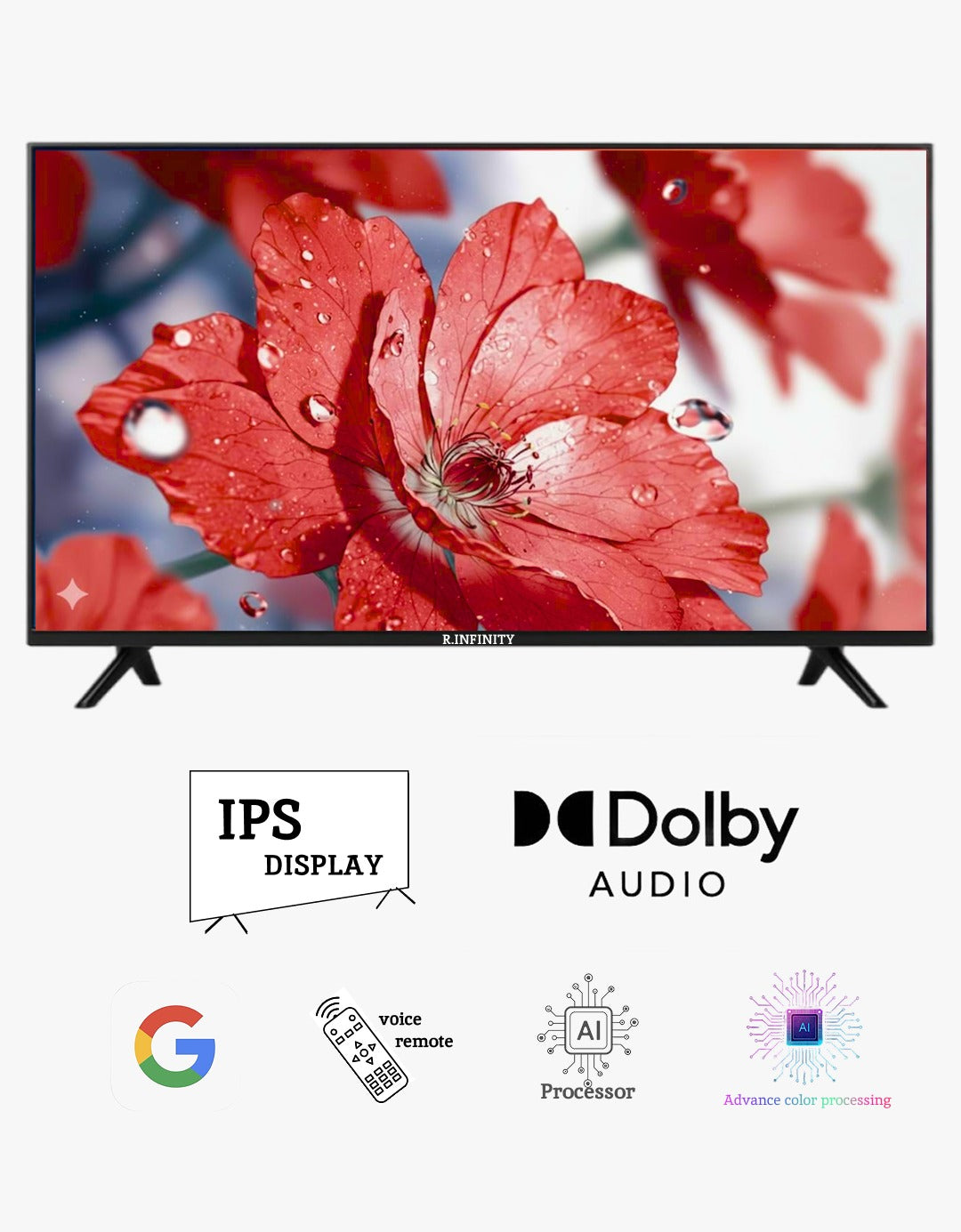 R INFINITY 55 Inch 4K HDR Google TV