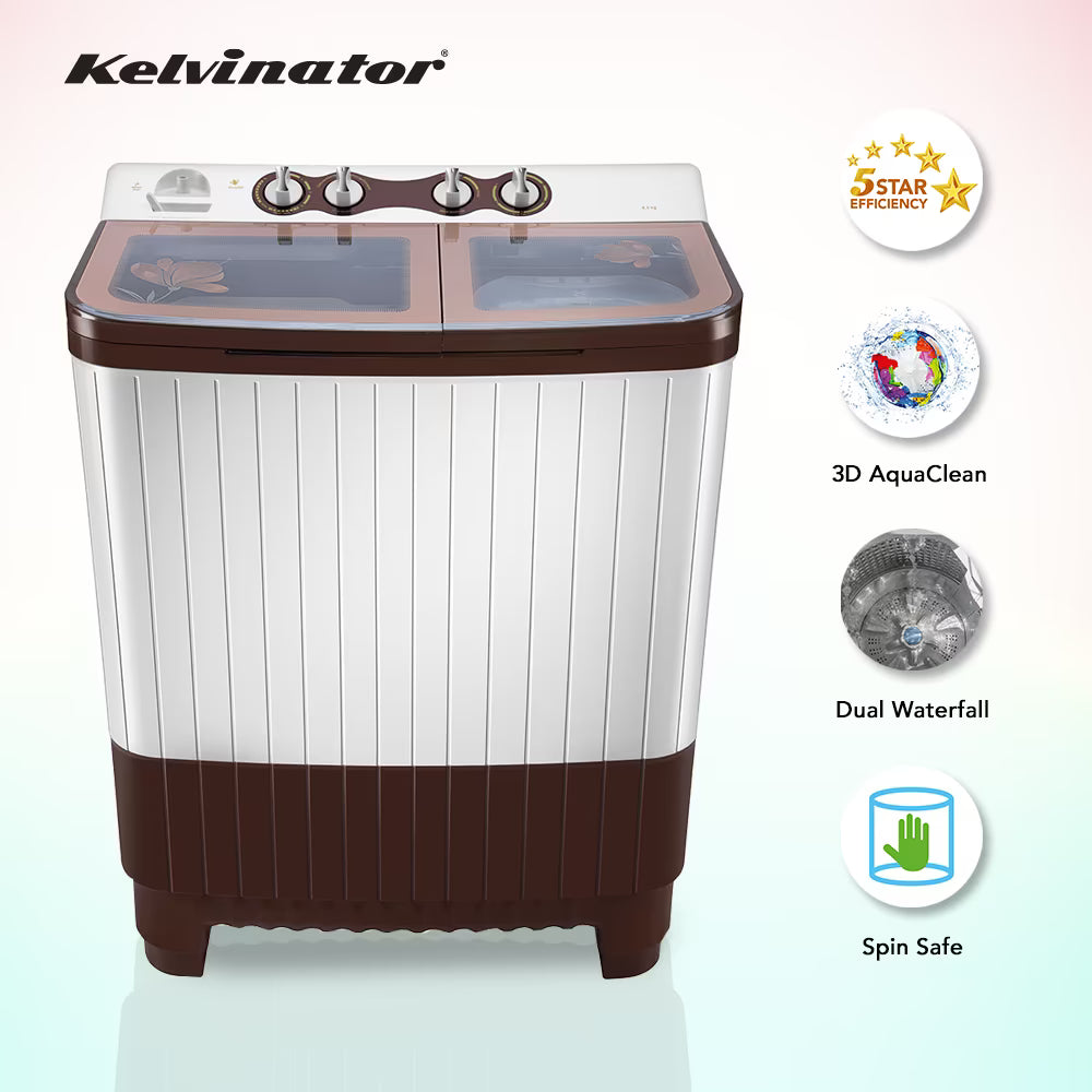 Kelvinator 8.5 Kg Semi-Automatic Top-Load Washing Machine (Model: KWS-A850CB)